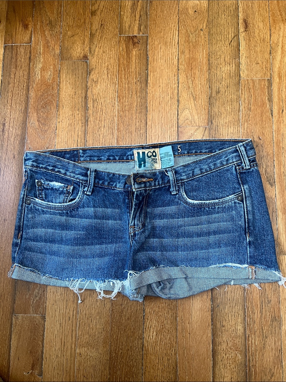 Women's Denim Cutoff Shorts in Dark Blue